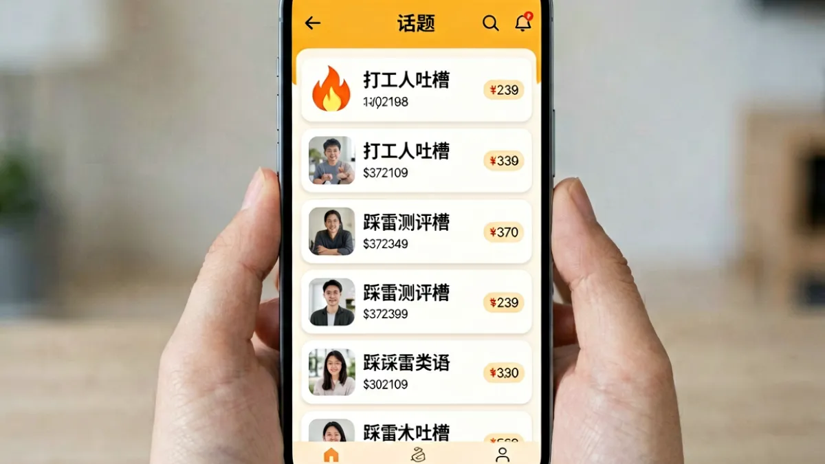 小黄书热门话题榜单截图，显示多个生活类与搞笑类话题词条